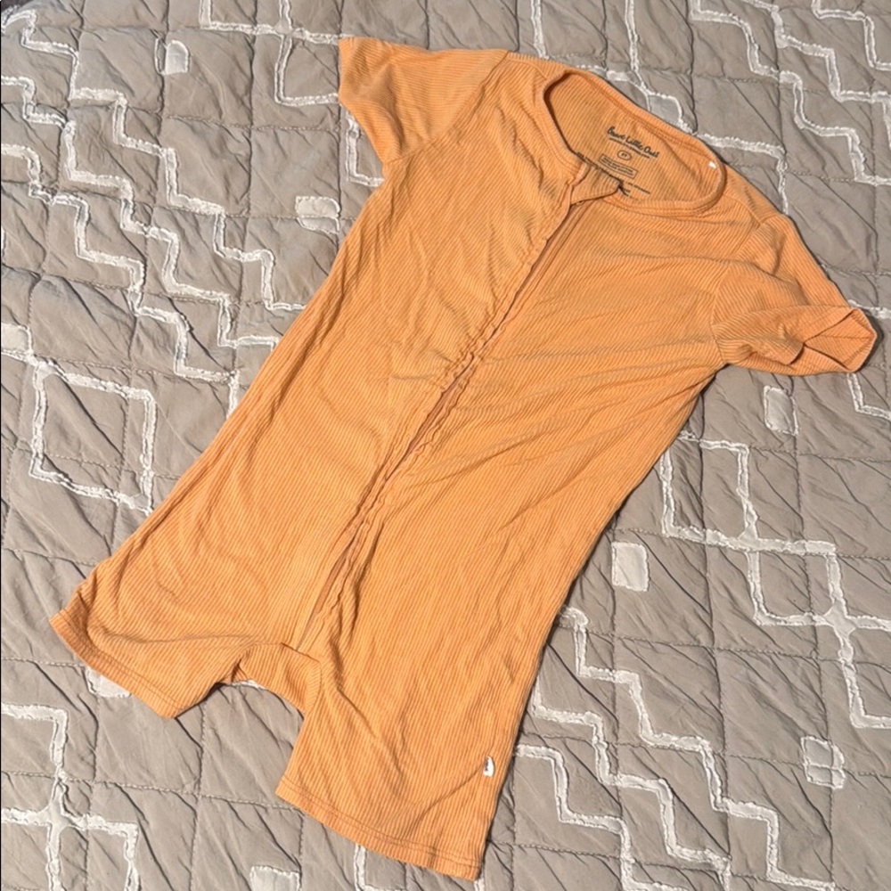 Orange Brave Little Ones Zip Romper